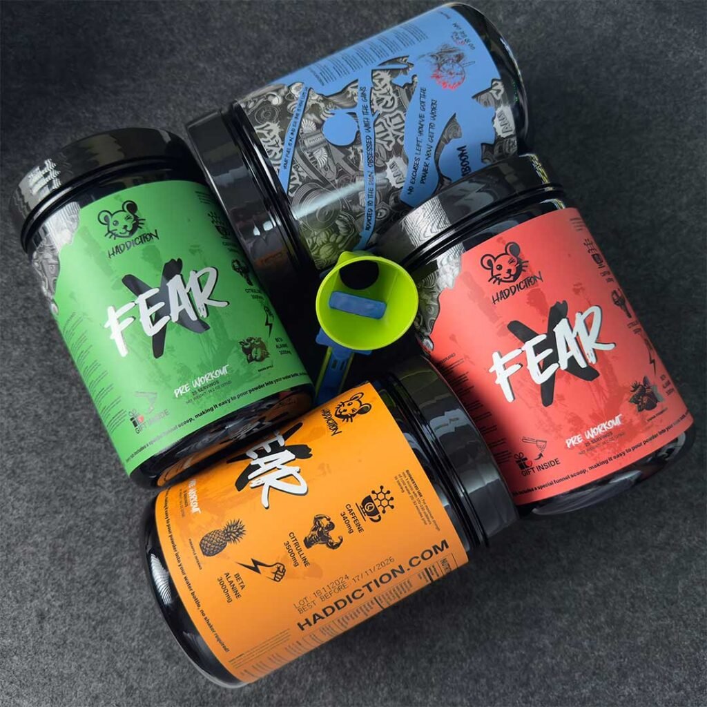 Fear X Pre-Workout all 4 flavors