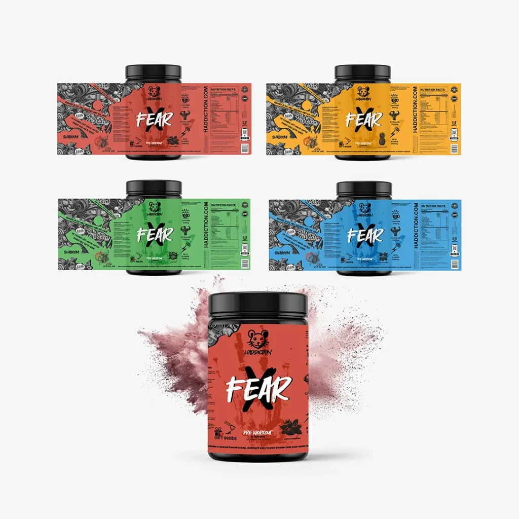 Fear X Pre-workout Strawberry, Blue Raspberry, Pineapple, Green Apple
