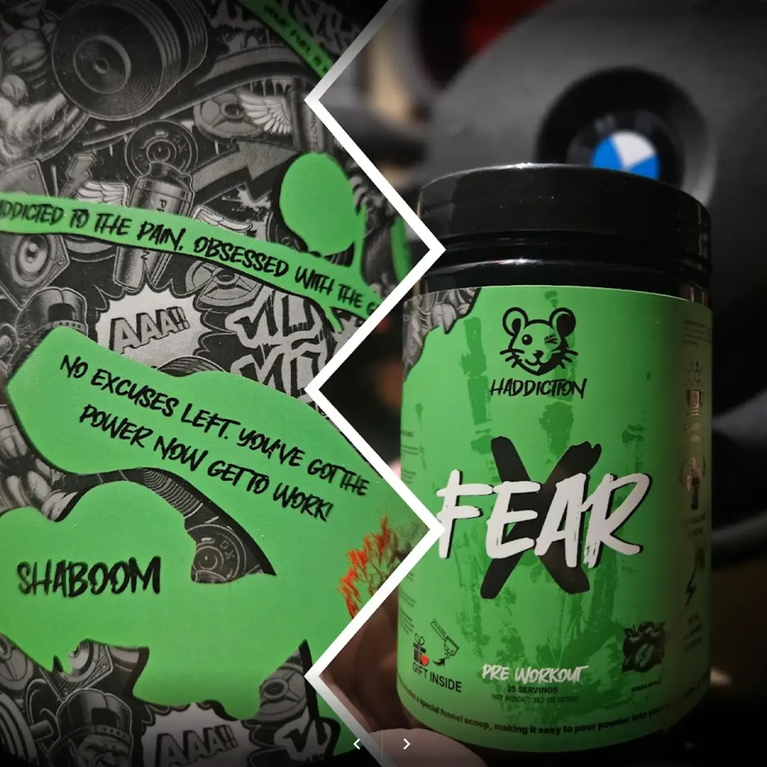 Haddiction Fear X pre-workout green apple Janis Grindulis