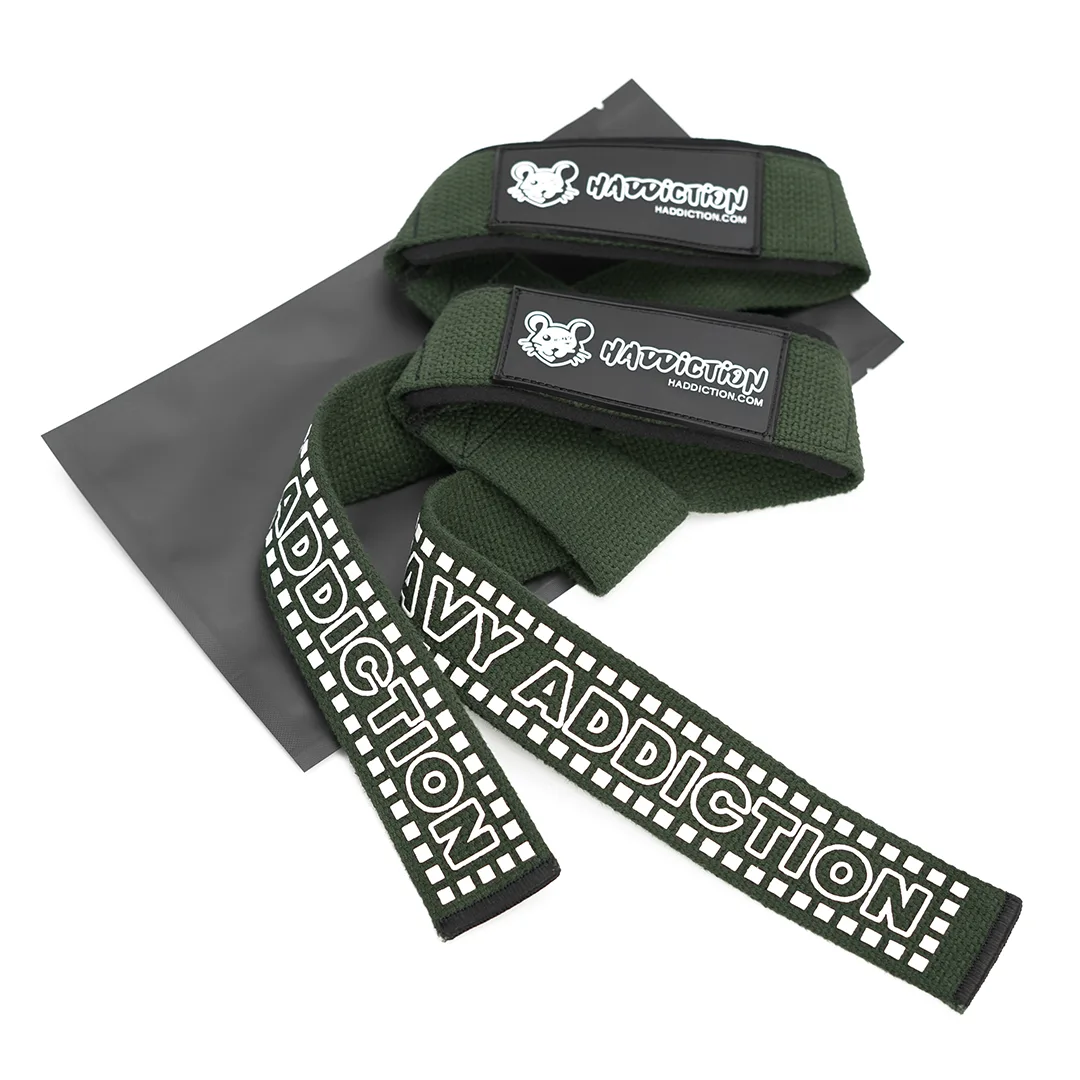Haddiction lifting straps military green