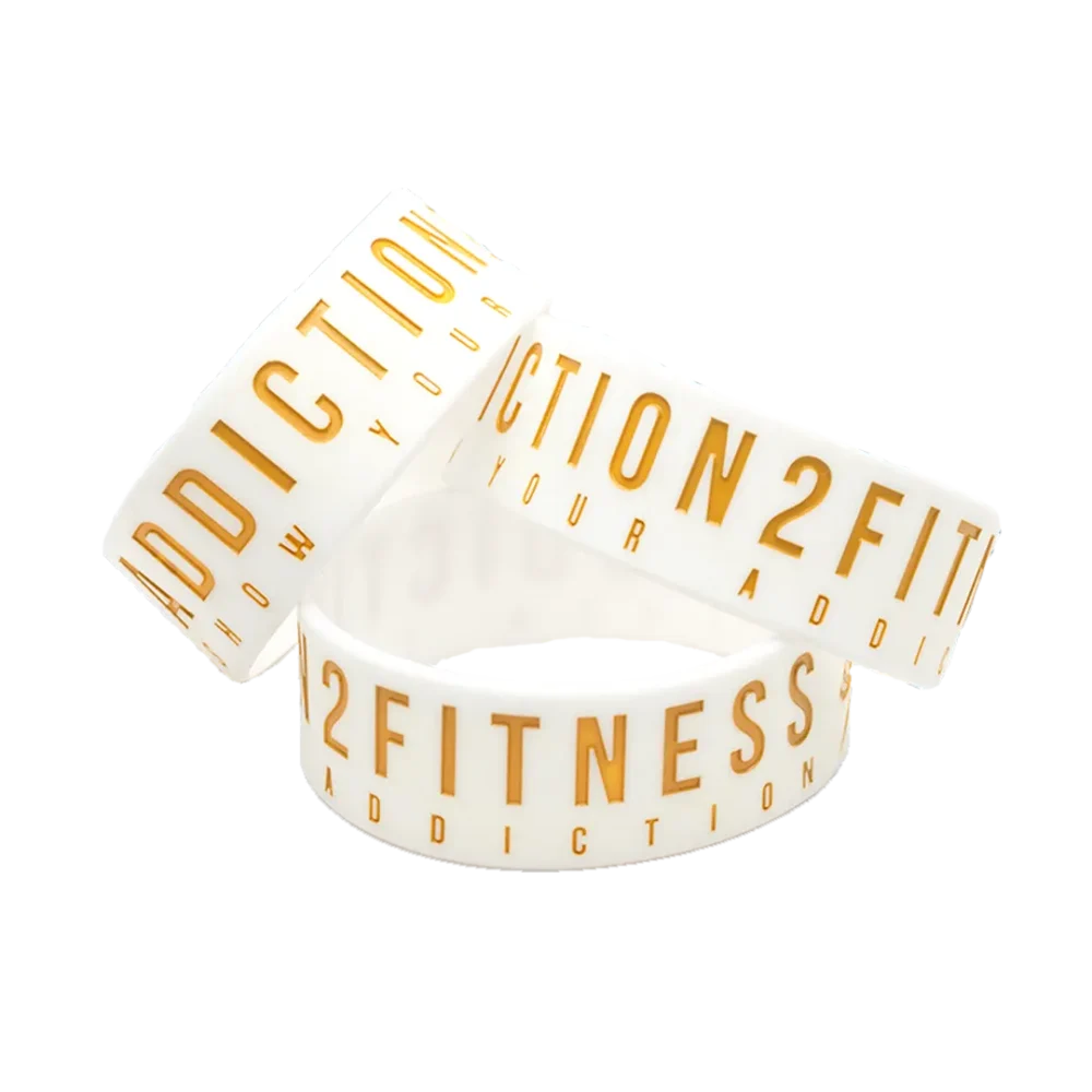 Haddiction white gold wrist band