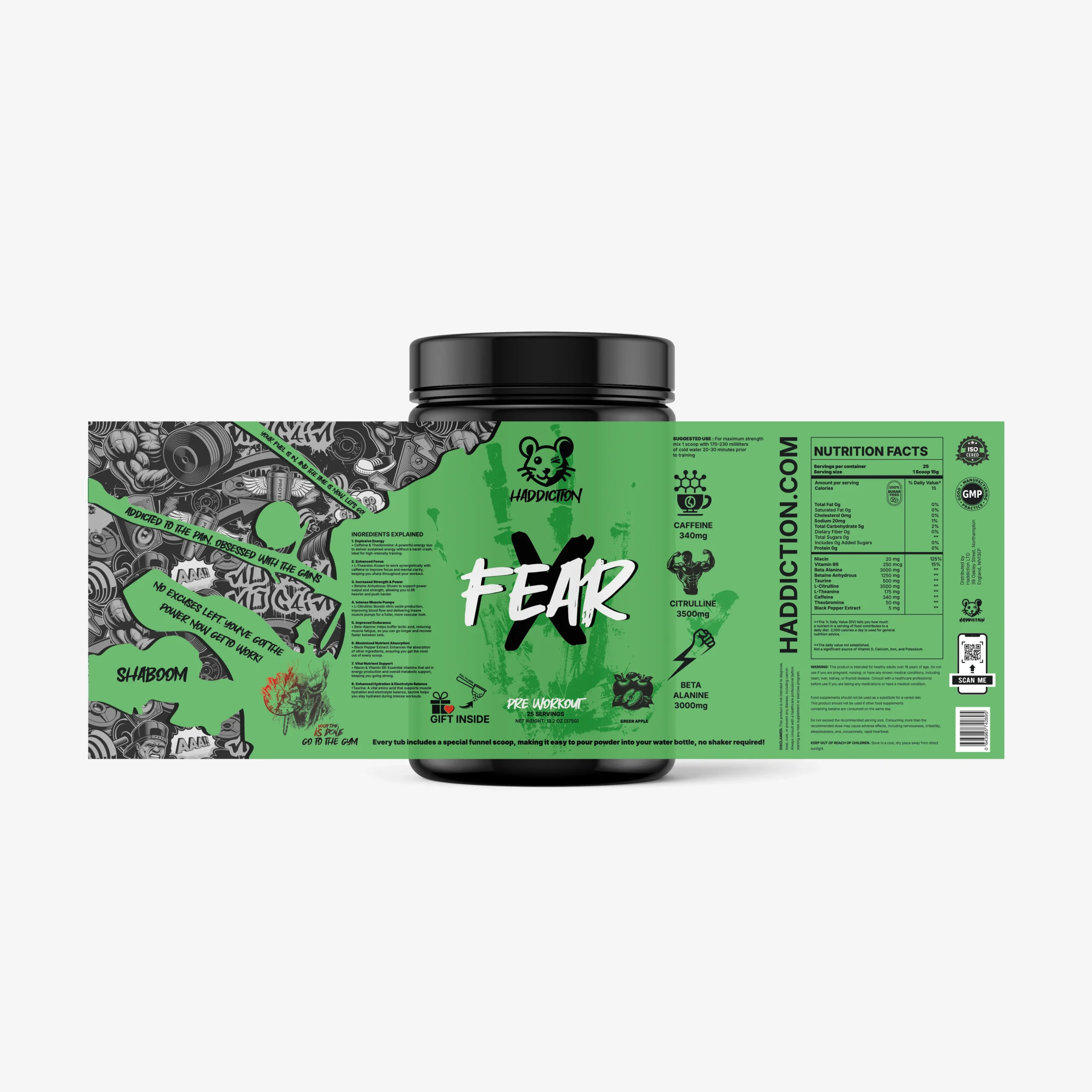 Fear X Green Apple Pre-Workout