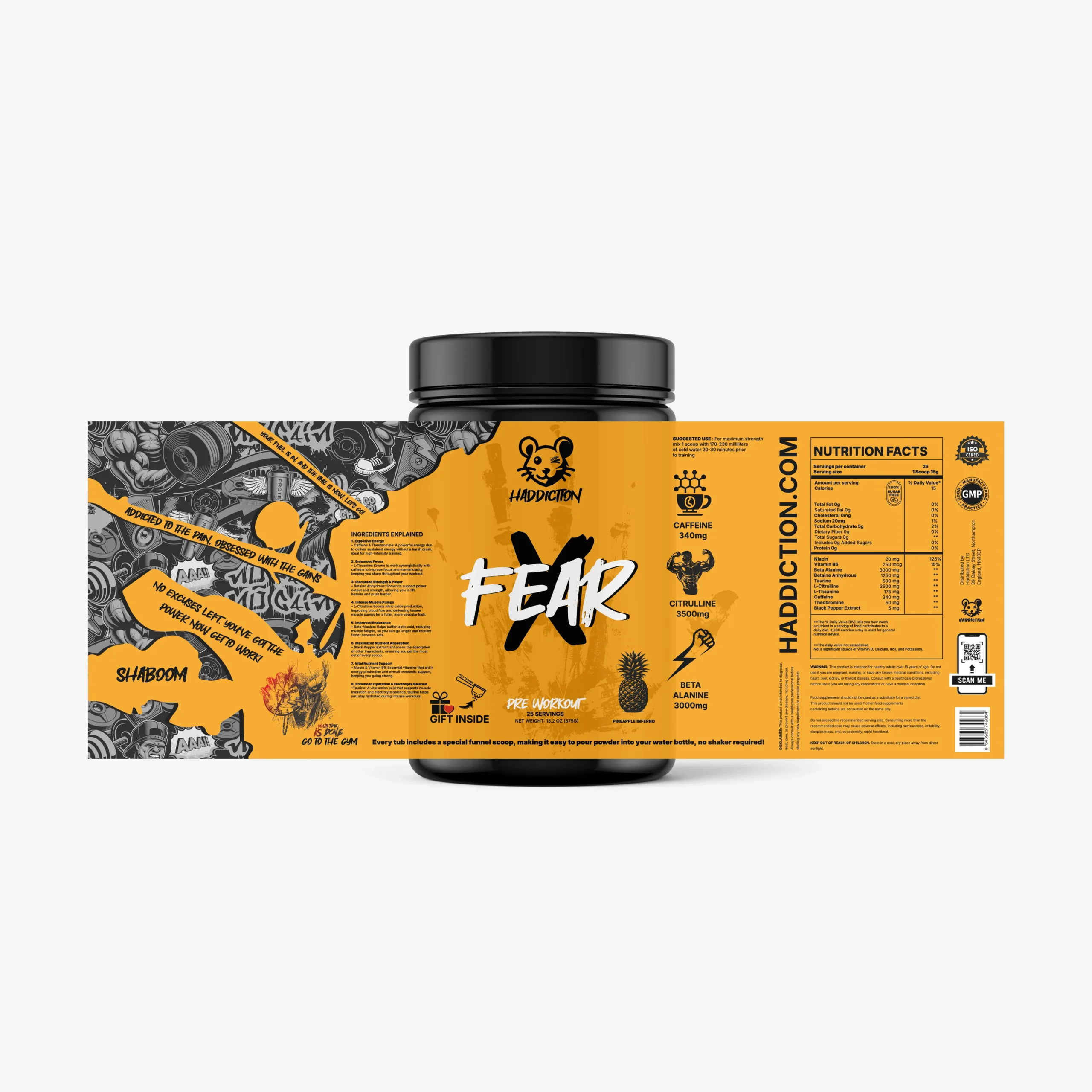 Pineapple Pre-Workout Fear X by Haddiction